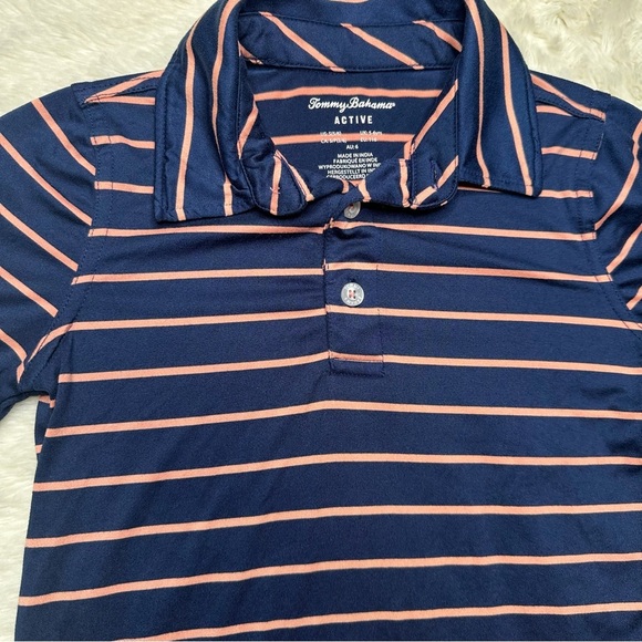 Tommy Bahama Polo Shirt Blue and Pink Striped Size 6 - Picture 4 of 16
